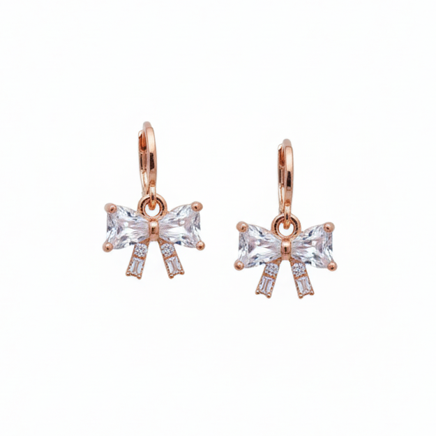 Anti Tarnish Rose gold CZ Earring 34