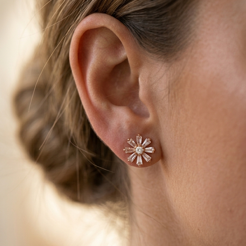 Anti Tarnish CZ Earring 134 (small)