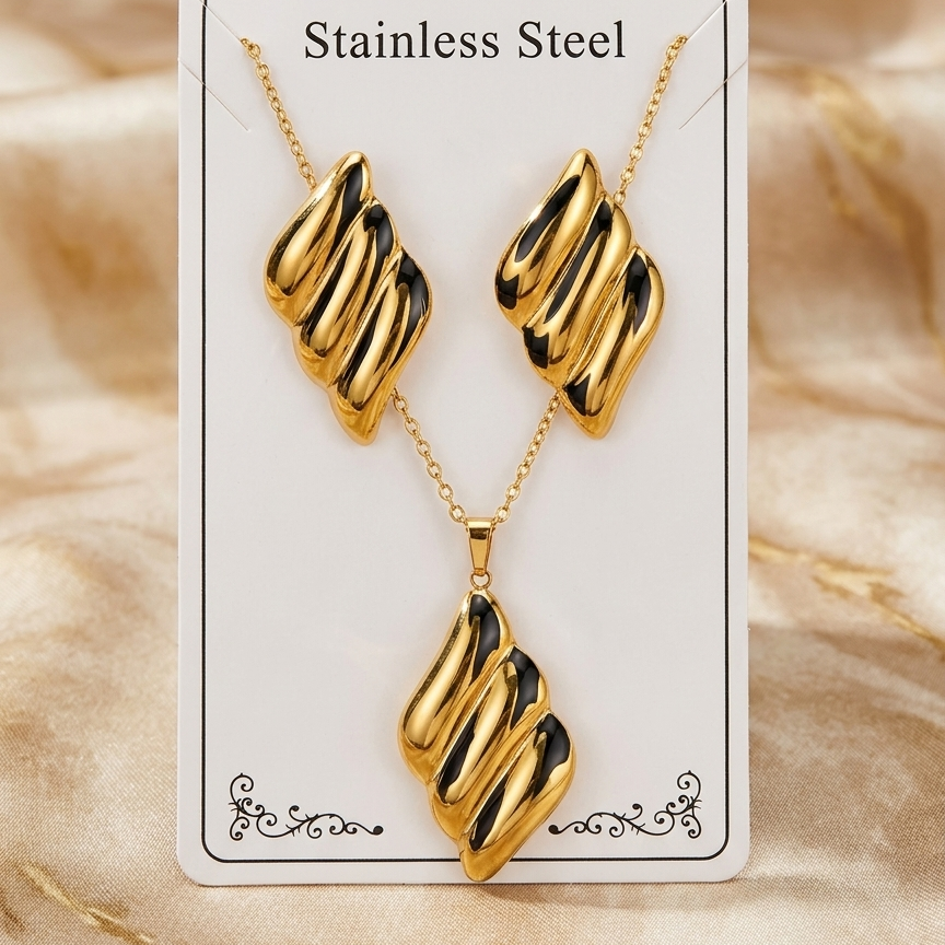 Anti Tarnish Combo Set with 1 Pair of Earring and Necklace