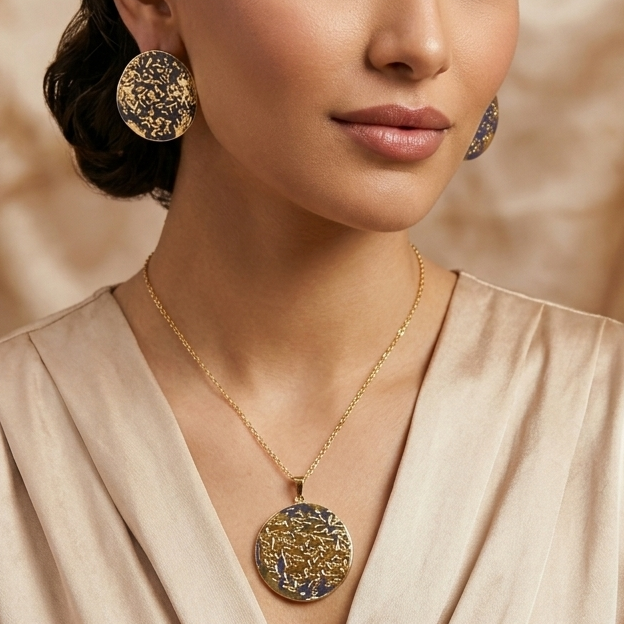 Anti Tarnish Combo Set with 1 Pair of Earring and Necklace