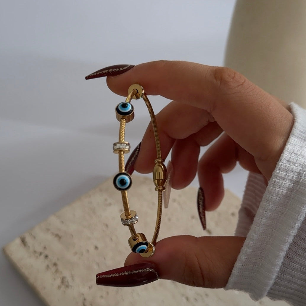 Anti Tarnish Golden Evil Eye Bracelet 3