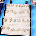 Trending 12 pair korean earrings with box (including trending flip box)