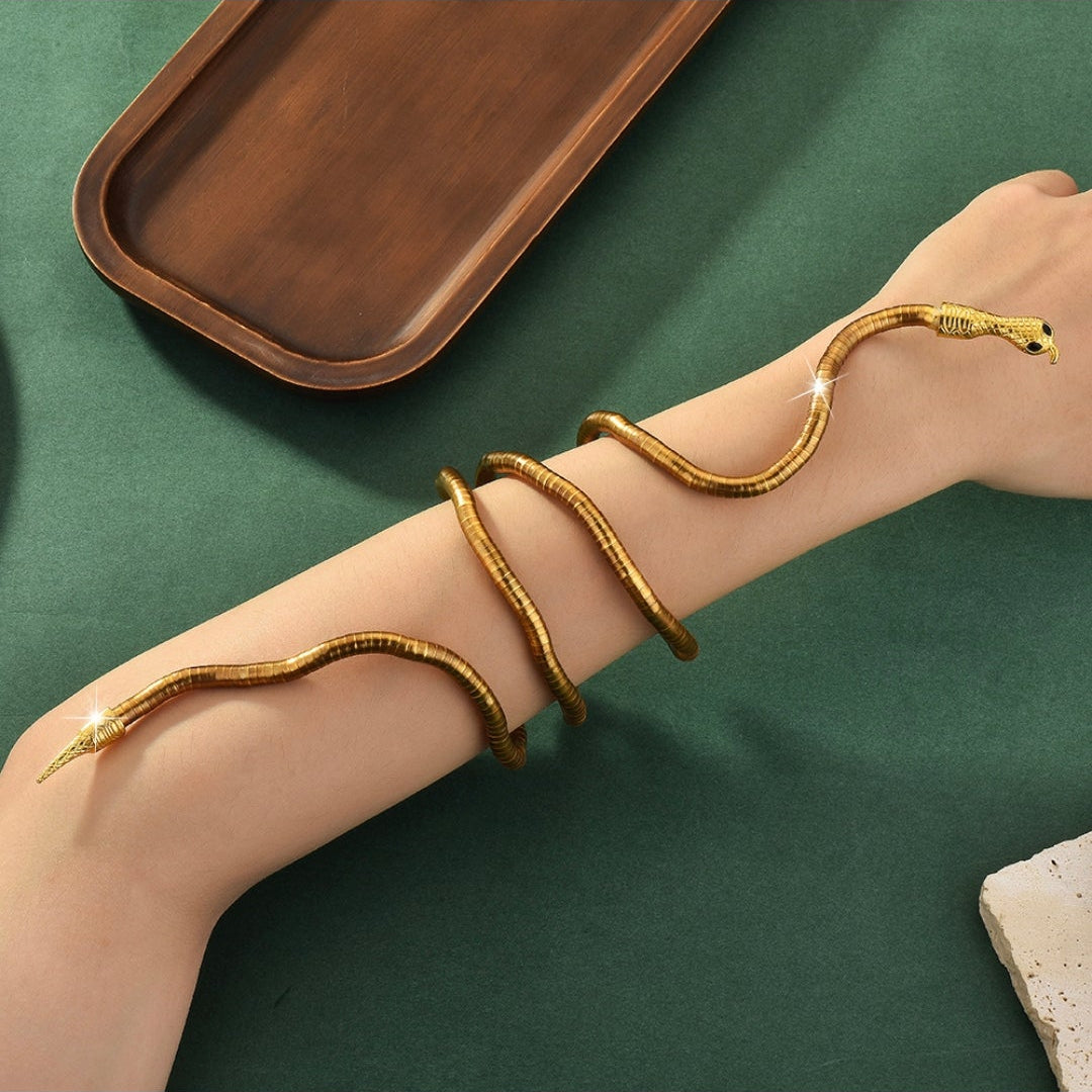Golden Serpent Wrap Necklace (9122)