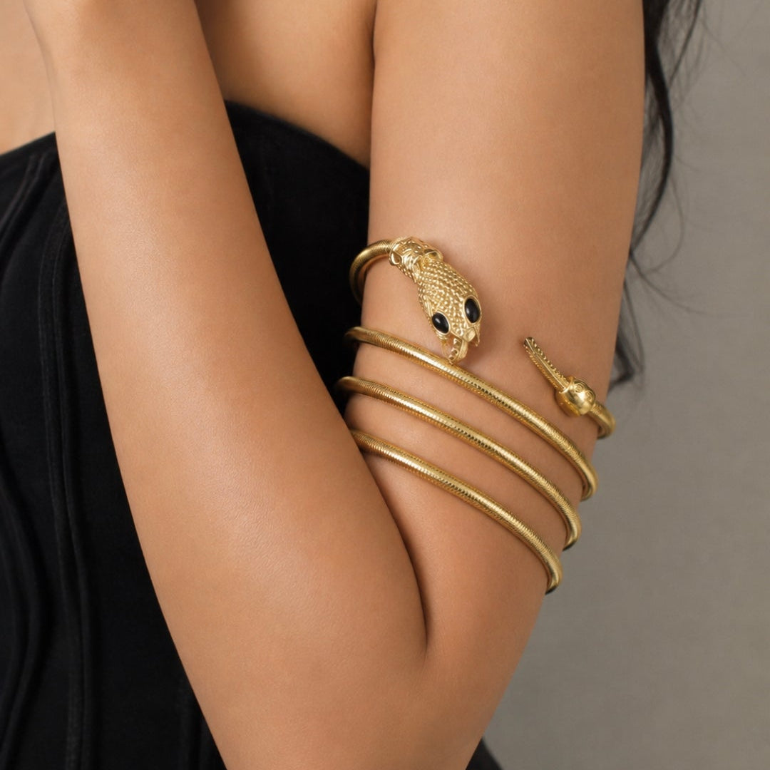 Golden Serpent Wrap Necklace (9122)