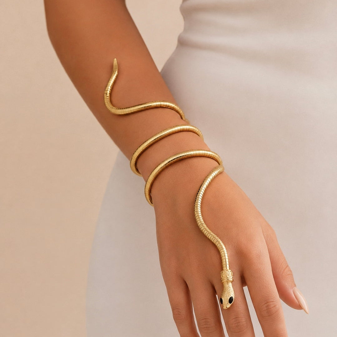 Golden Serpent Wrap Necklace (9122)