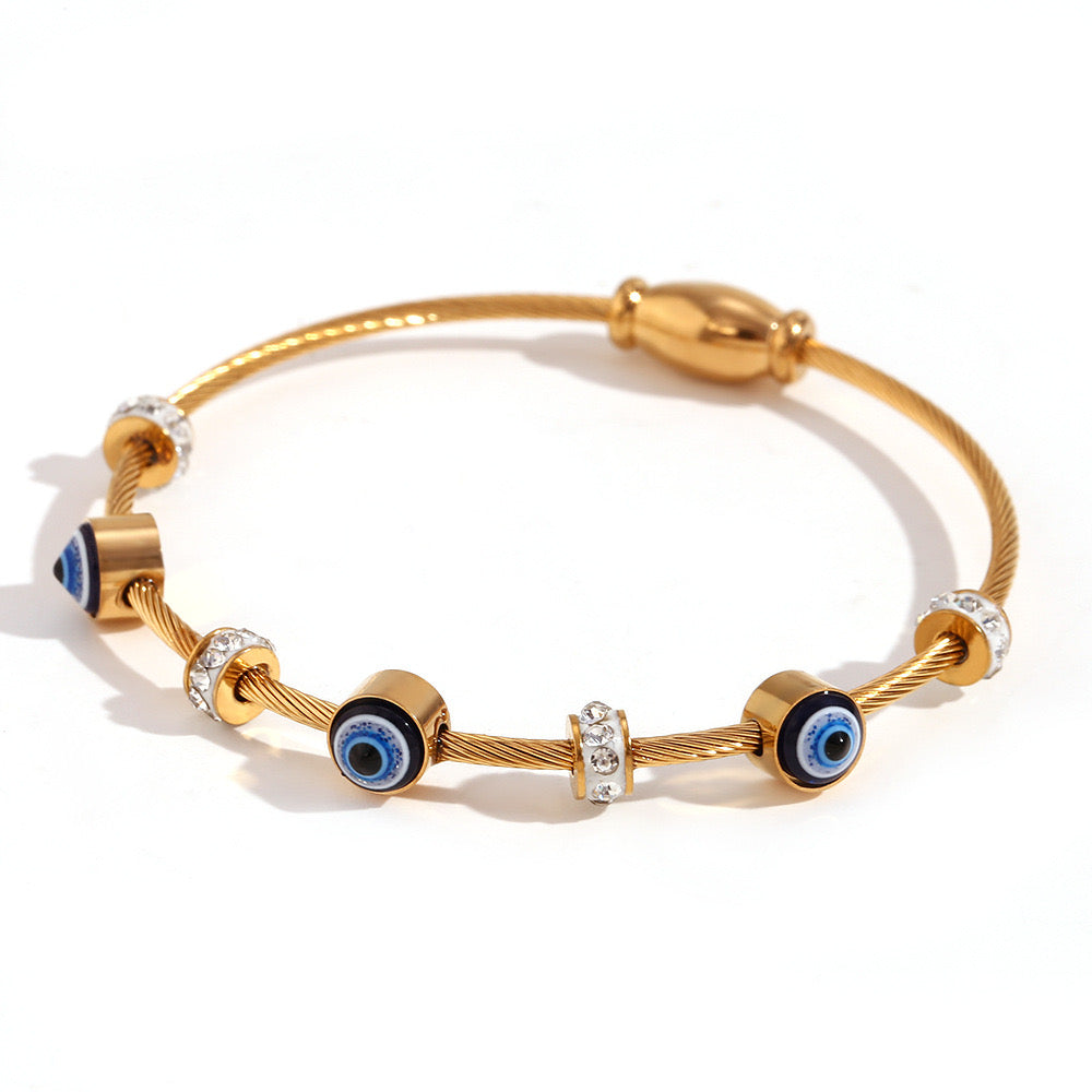 Anti Tarnish Golden Evil Eye Bracelet 3