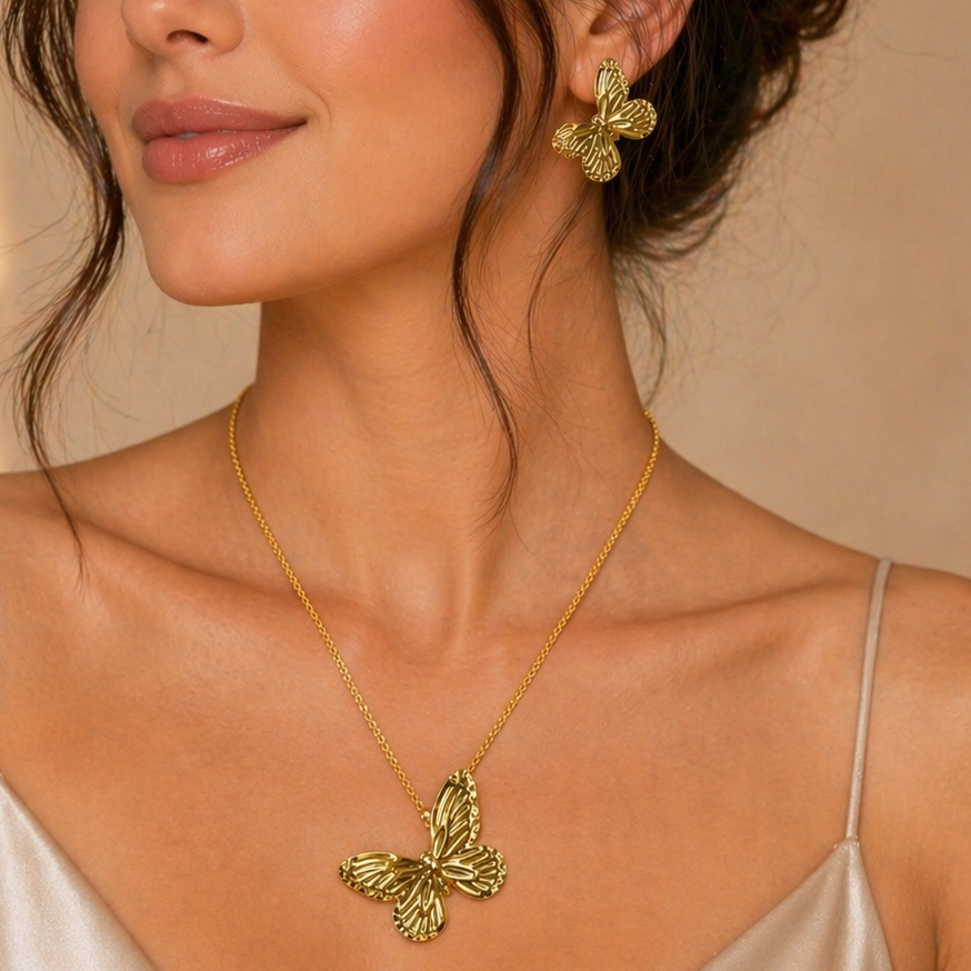 Anti Tarnish Combo Set with 1 Pair of Earring and Necklace