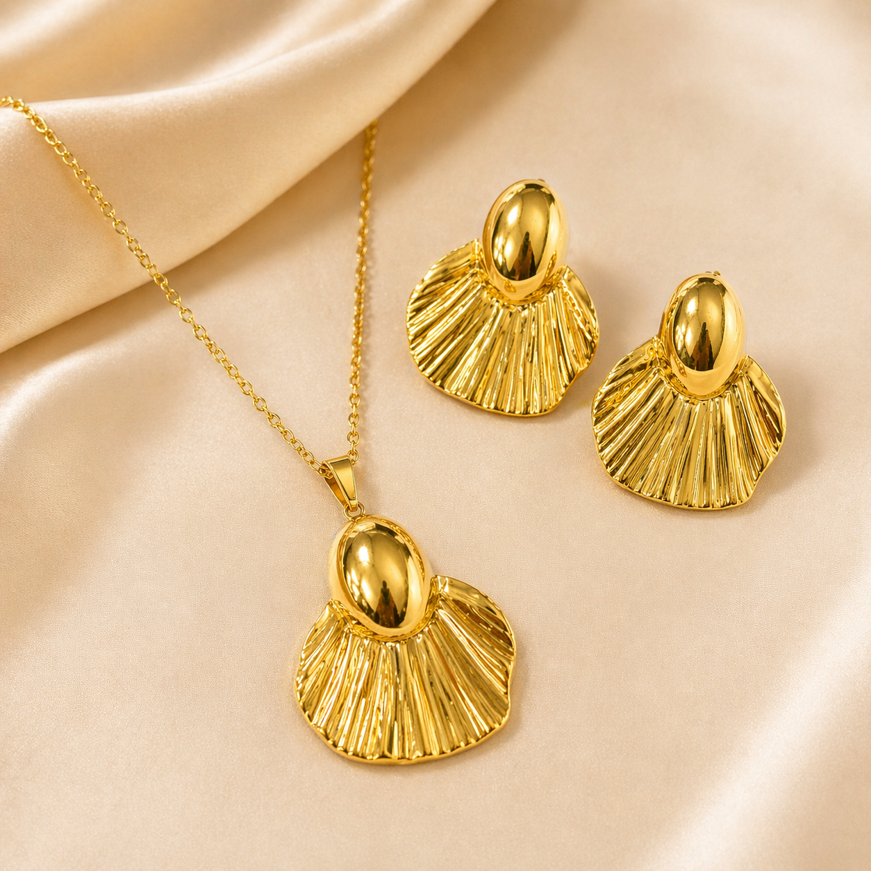 Anti Tarnish Combo Set with 1 Pair of Earring and Necklace