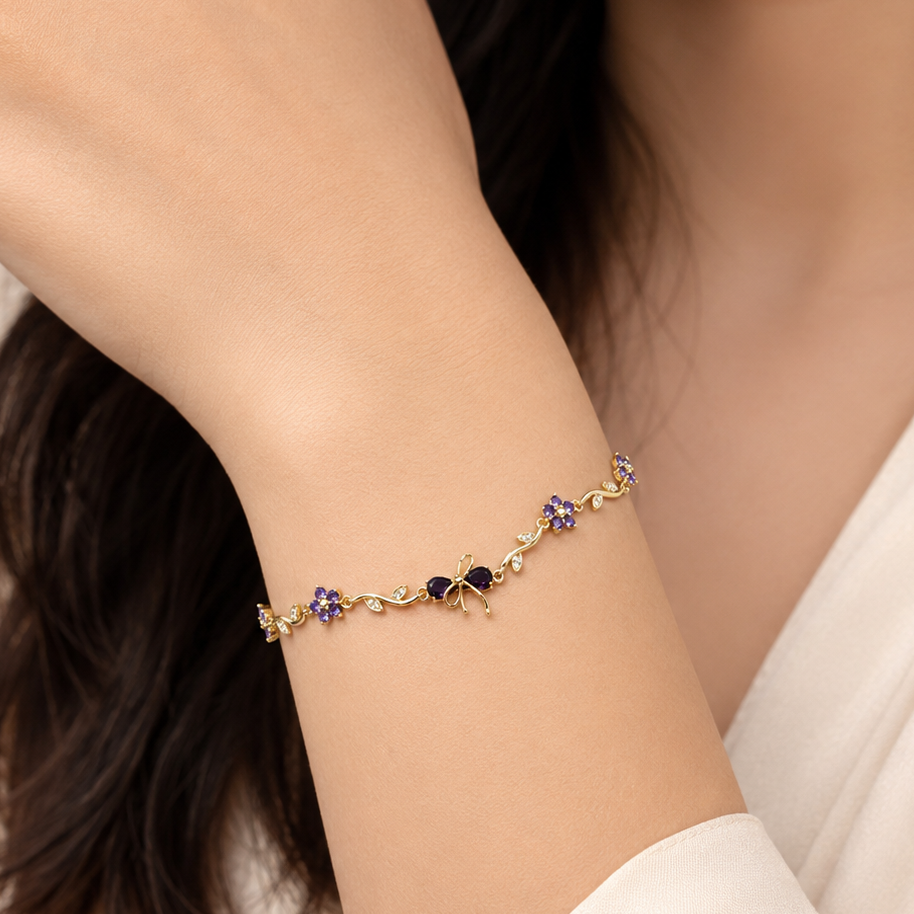 Anti Tarnish bow bracelet (9551)