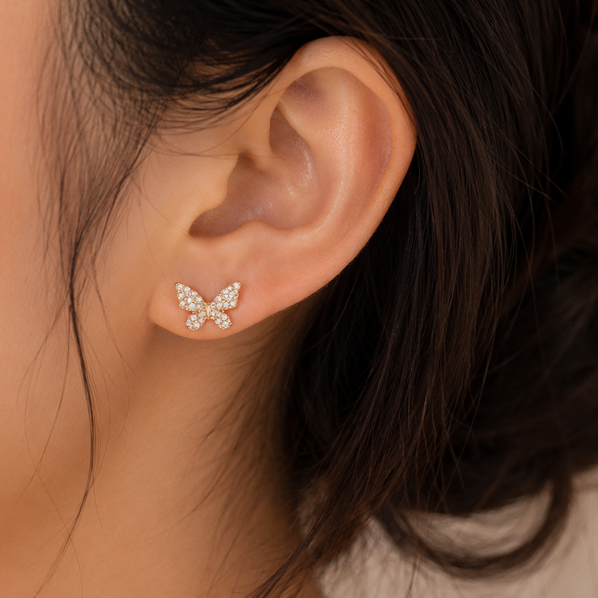 Korean Earring - one side latkan, one side only tops (0407)