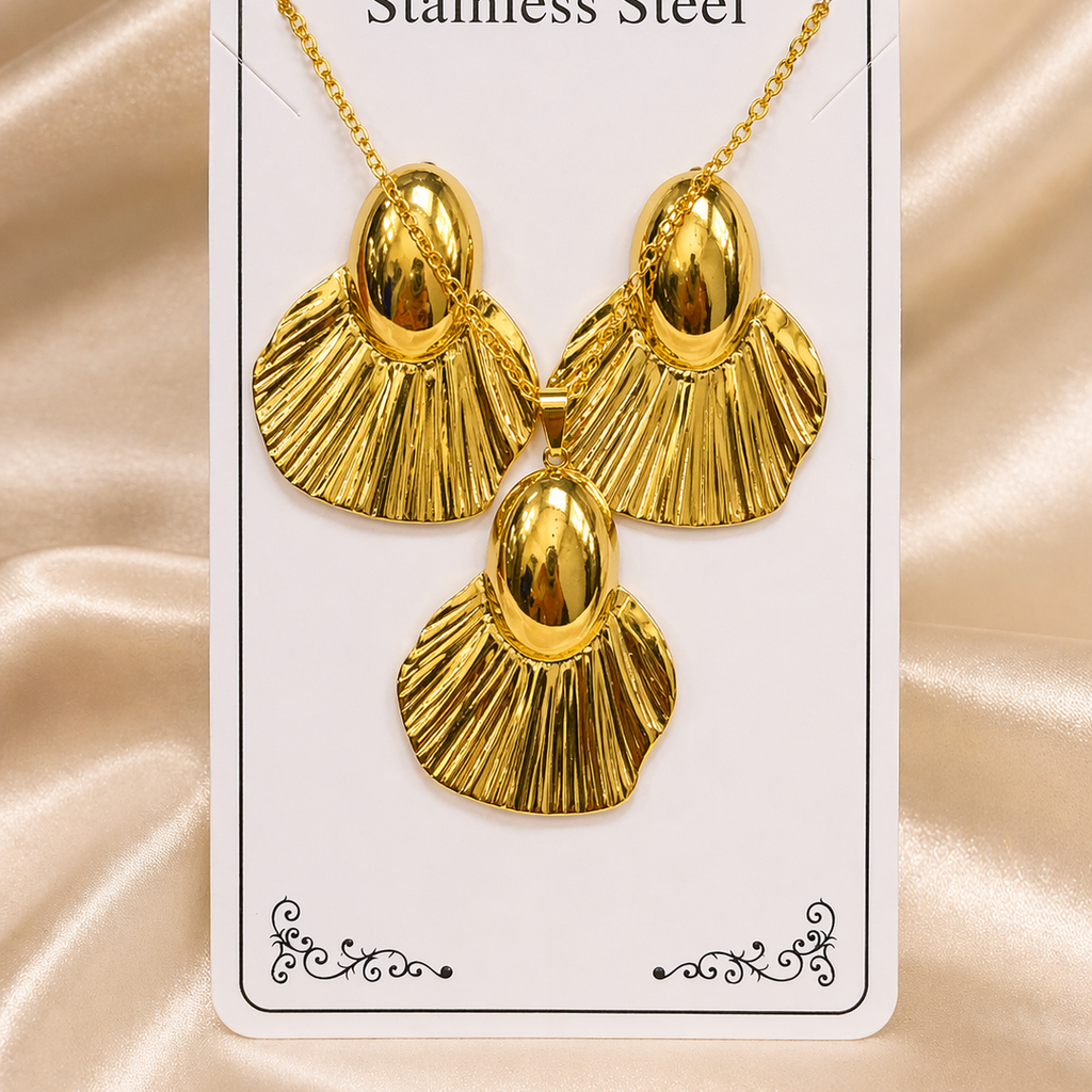 Anti Tarnish Combo Set with 1 Pair of Earring and Necklace
