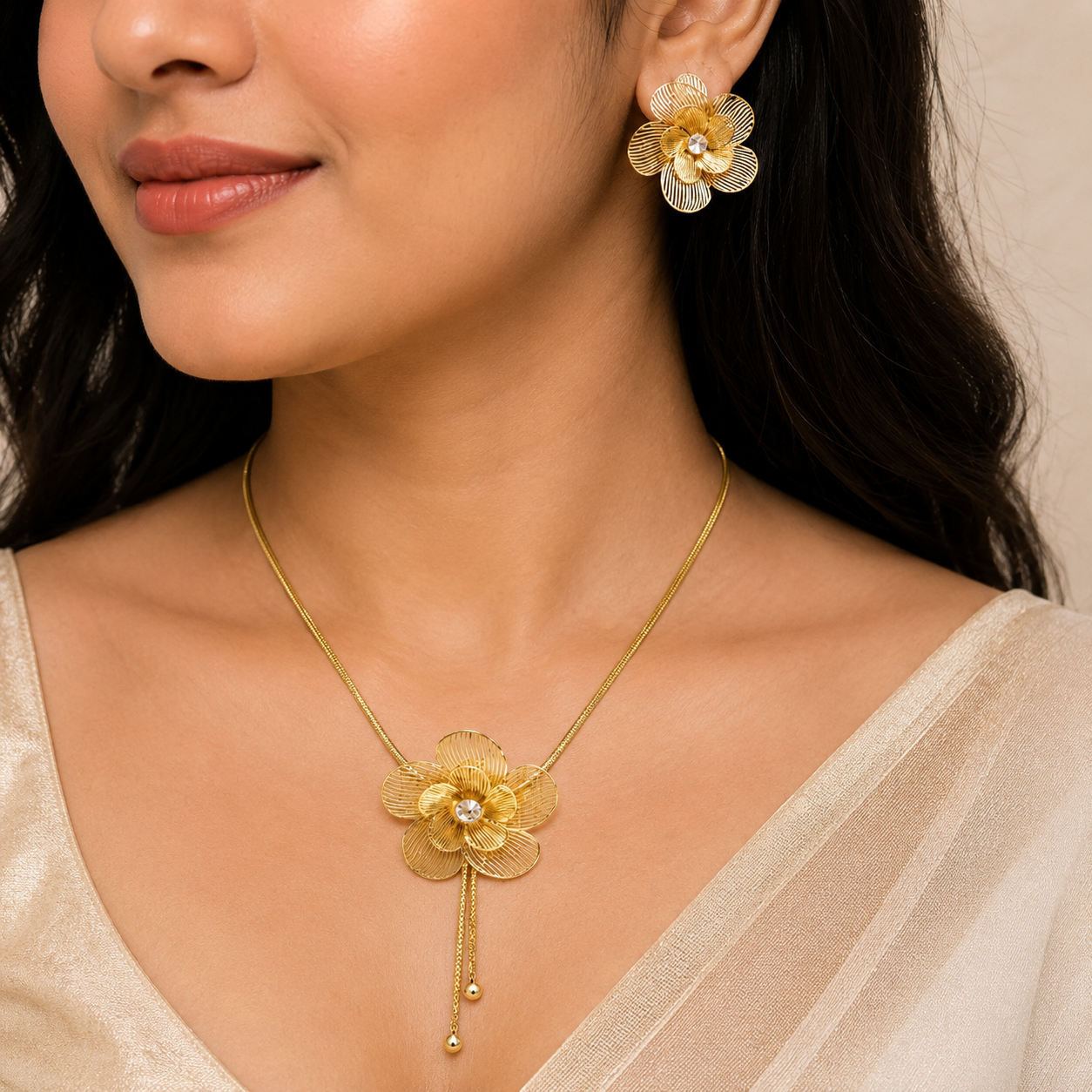 Anti Tarnish Combo Set with Earring (9555)