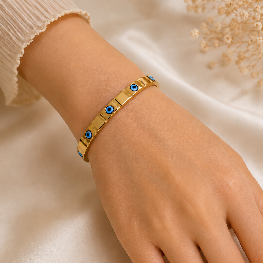 Anti Tarnish Evil eye bracelet (9566)