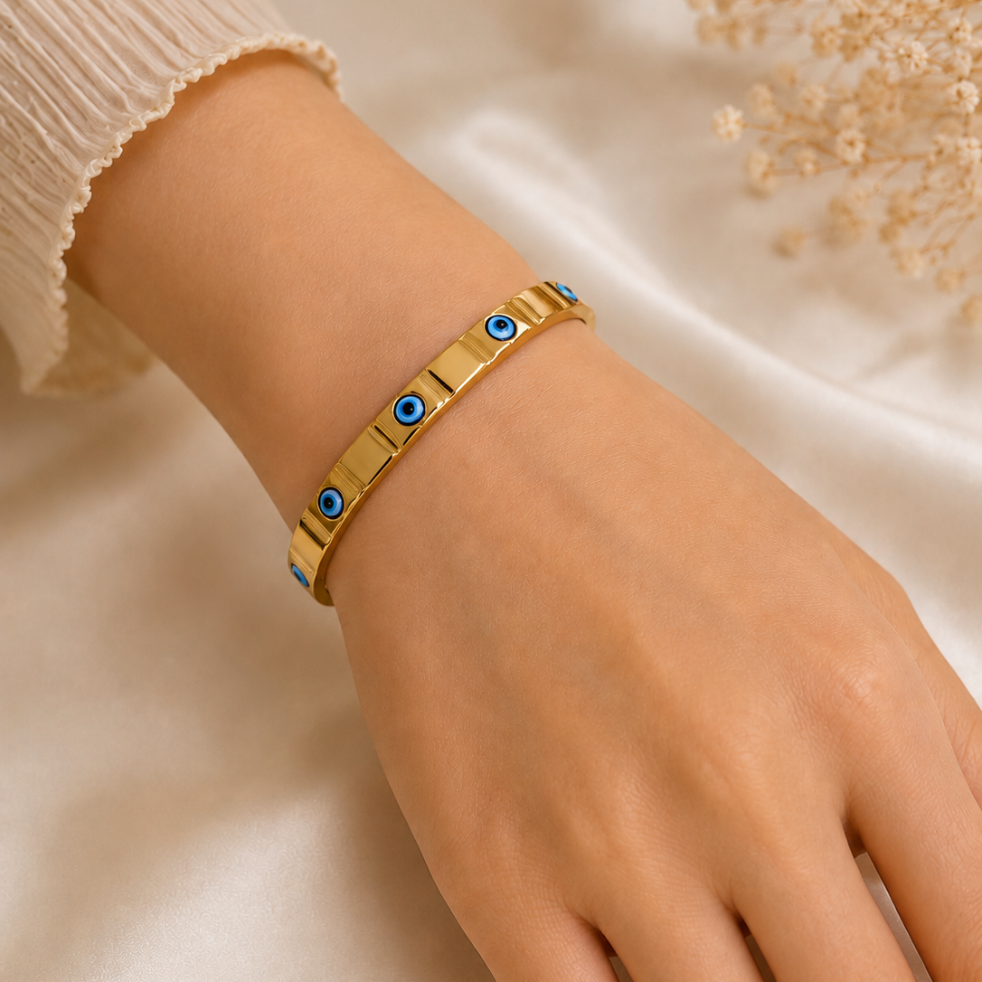 Anti Tarnish Evil eye bracelet (9566)