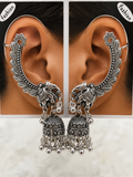 Oxidised Earcuff with jhumka danglers (502-309)