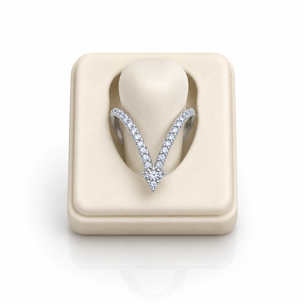 AD cz V Ring (9574)