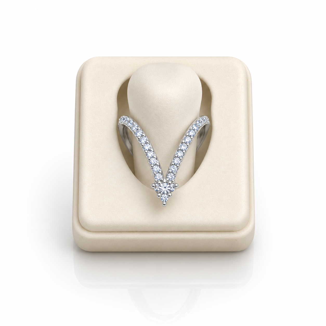 AD cz V Ring (9574)