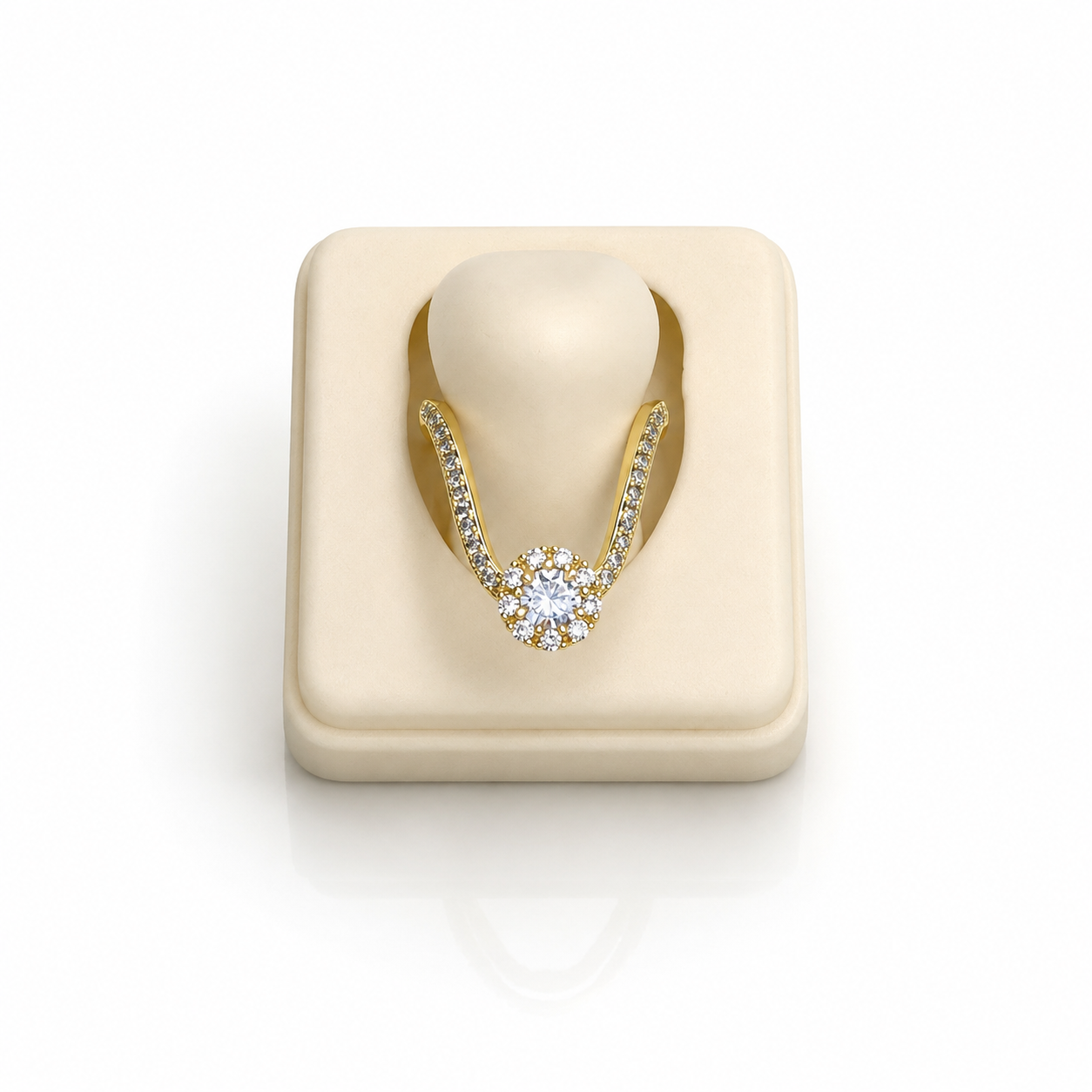 AD cz V Ring (9642)
