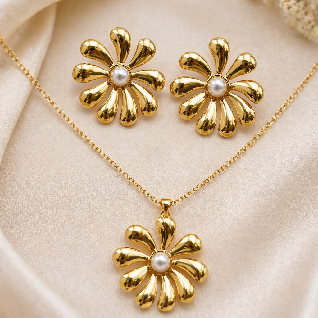 Anti Tarnish Combo Set with 1 Pair of Earring and Necklace 24