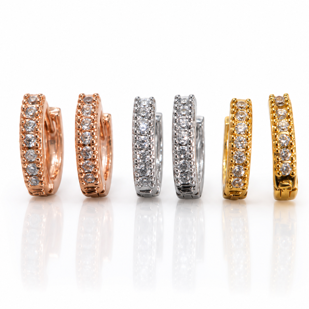 Small size CZ Bali Combo set(gold, silver,roz gold)(9101)