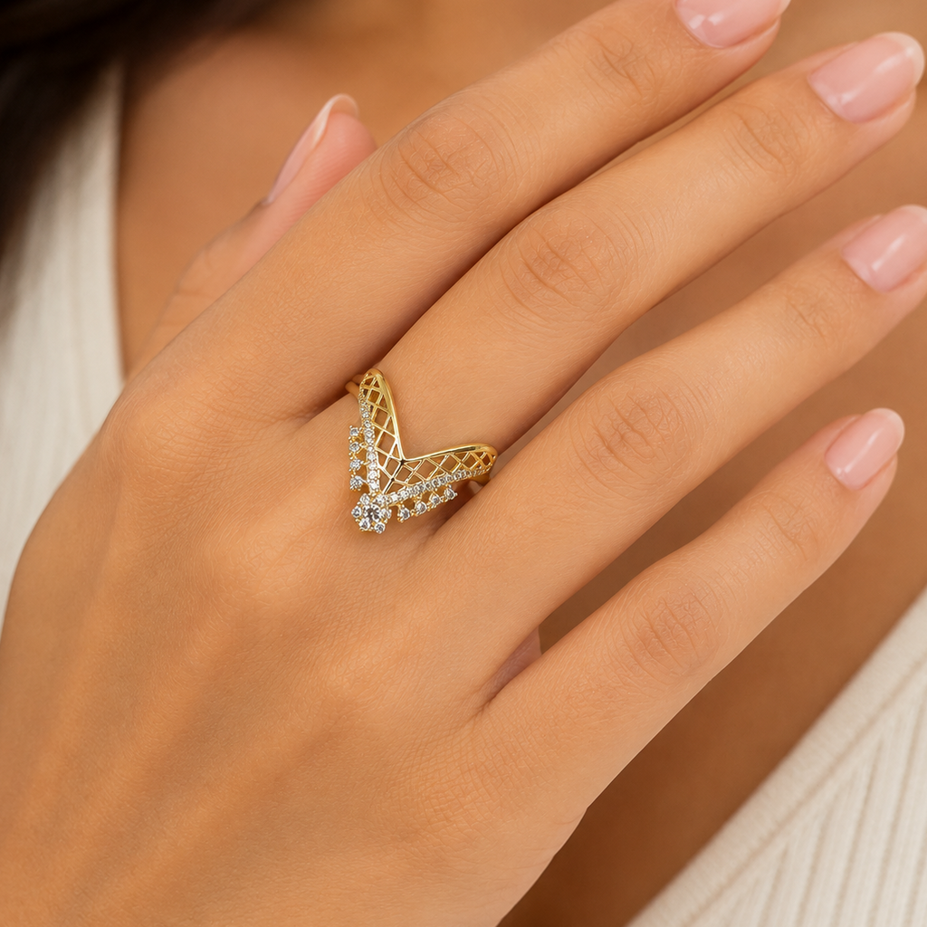 AD cz V Ring (9652) 52