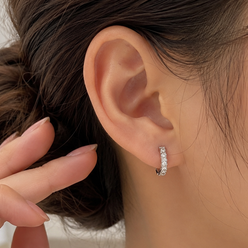 Small size CZ Bali (silver) 4        (9506)
