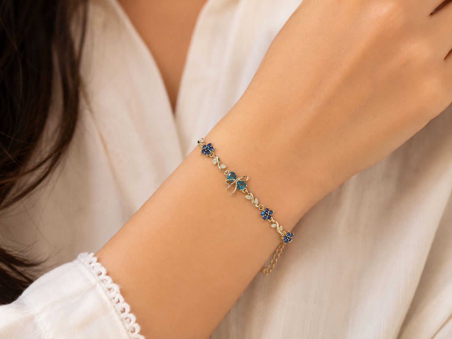Anti Tarnish bow Bracelet (9552)