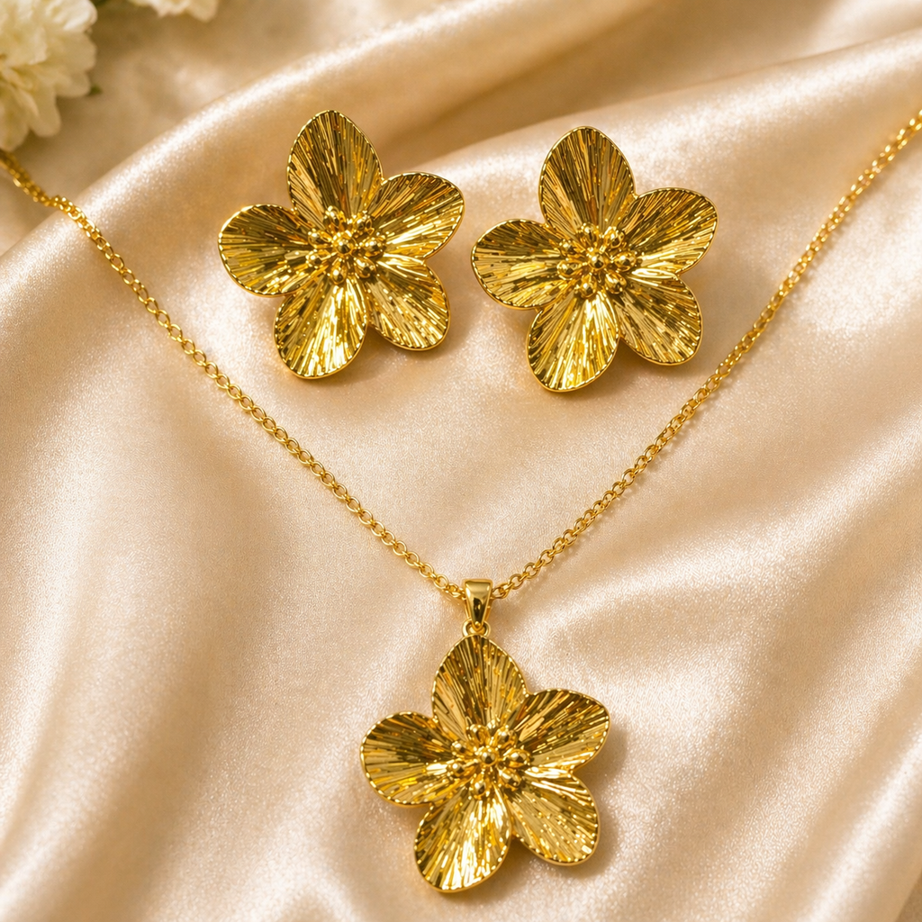 Anti Tarnish Combo Set with 1 Pair of Earring and Necklace