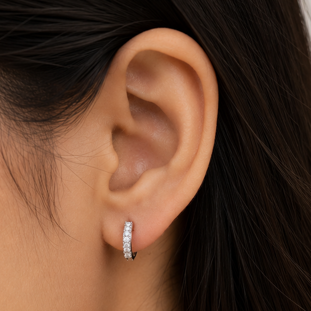 Small size CZ Bali (silver) 3           (9503)