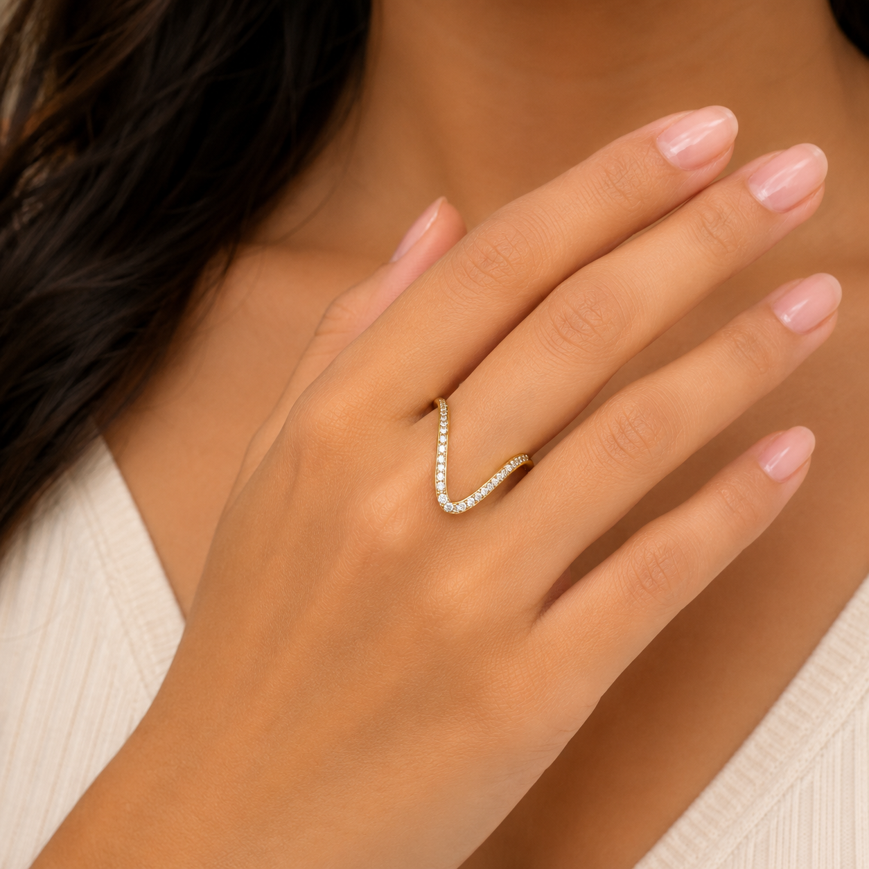 AD cz V Ring (9650) 50