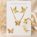 Anti Tarnish Combo Set With 1 Pair of Earring, Bracelet, Necklace and Ring