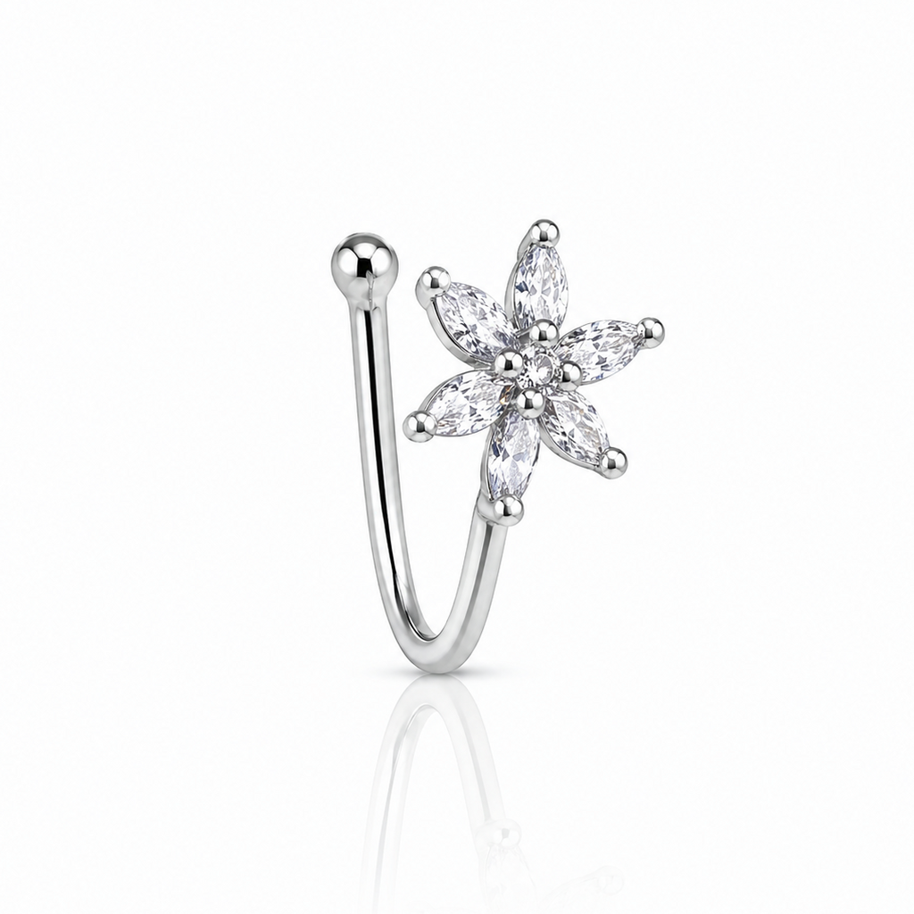 Anti Tarnish CZ nose pin 28