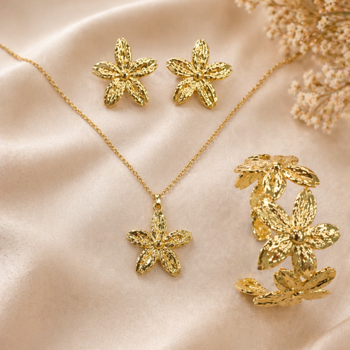 Anti Tarnish  Combo Set with 1 pair of Earring, Bracelet and Necklace